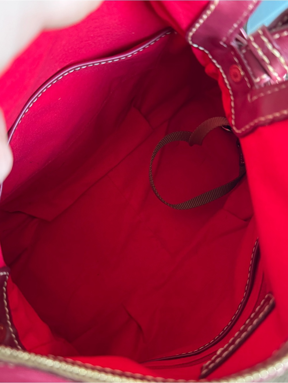 Dooney and bourke tegan satchel red burgundy EUC - Picture 9 of 13